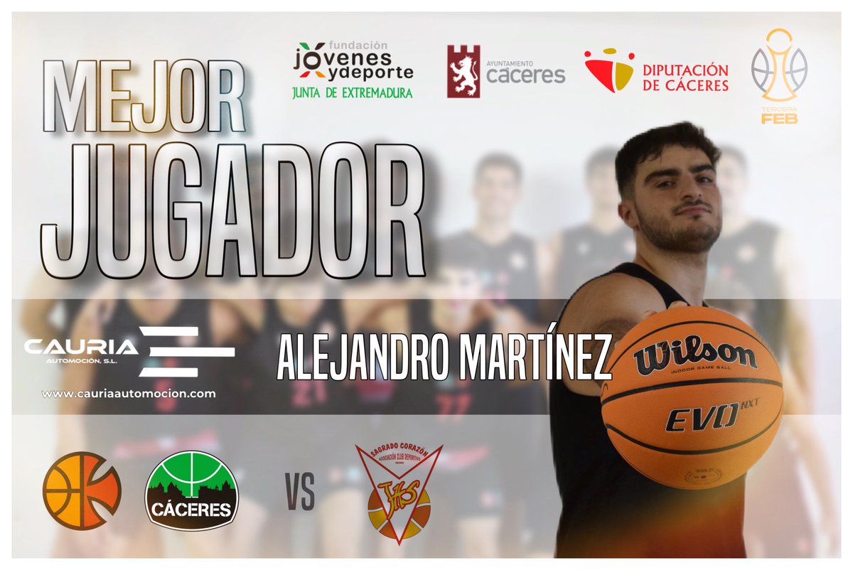 SanAntonioCc's tweet photo. ALEJANDRO MARTÍNEZ es nuestro MVP CAURIA de la jornada ⭐️

@alejandroma_9 se lleva el MVP esta semana tras su actuación en el pasado encuentro 👏

@Caceres_Basket 
@DiputacionCC 
@jovendeportEXT 
@Ayto_Caceres https://t.co/UU3m5RDO56