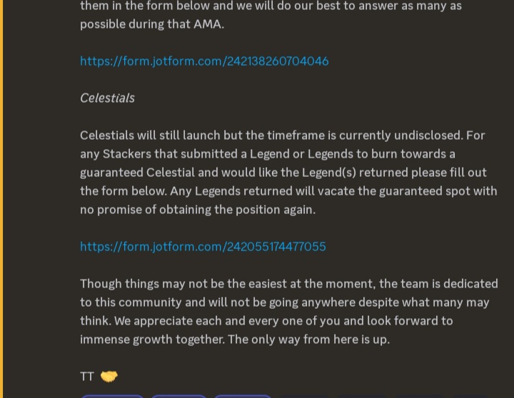_marx's tweet photo. @creditup_ @islaystuff We can return assets received for celestials as team previously stated in this announcement on Aug 1st. If you would like them returned please fill out the form and ping a team member in the discord, to date there has been 0 requests to withdraw. https://t.co/DNMPOofrJw