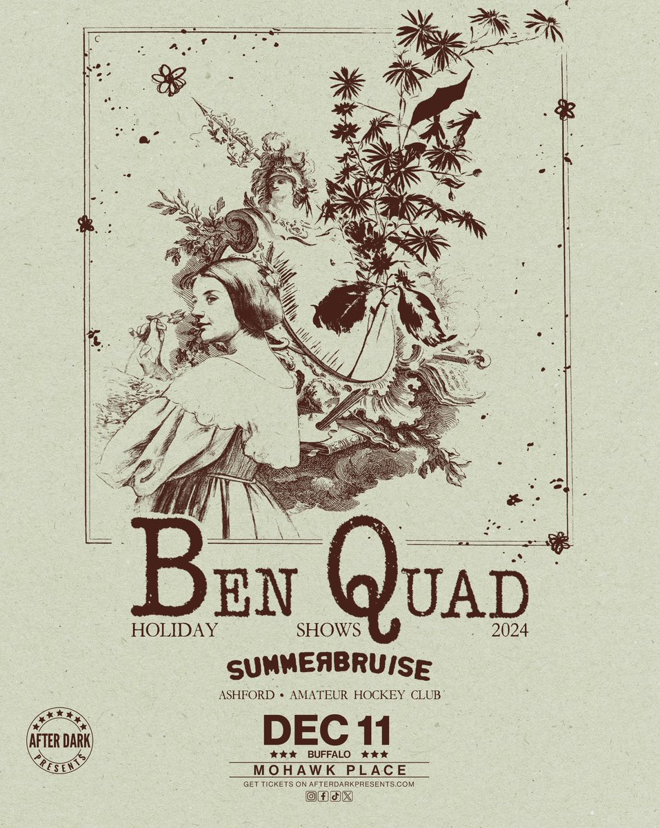 Ashford • DEBUT LP OUT NOW (@ashfordbflo) on Twitter photo hey y’all hear we’re playing w <a href="/benquadok/">Ben Quad</a> and <a href="/summerbruise69/">summerbruise (the band)</a> on wednesday with <a href="/amhockeyclub/">AMATEUR HOCKEY CLUB</a> too⁉️ hey y’all hear we’re playing w <a href="/benquadok/">Ben Quad</a> and <a href="/summerbruise69/">summerbruise (the band)</a> on wednesday with <a href="/amhockeyclub/">AMATEUR HOCKEY CLUB</a> too⁉️