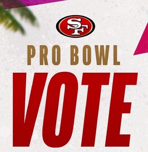 #49ers faithful let’s RePost this a million times - Every RT is a Vote! #FTTB 

#ProBowlVote  + <a href="/brockpurdy13/">Brock Purdy</a> 
#ProBowlVote + Jauan Jennings 
#ProBowlVote + <a href="/gkittle46/">George Kittle</a> 
#ProBowlVote + @air_puni
#ProBowlVote + <a href="/TrentW71/">Trent Williams</a>
#ProBowlVote + <a href="/JuiceCheck44/">Kyle Juszczyk</a> 
#ProBowlVote + <a href="/nbsmallerbear/">Nick Bosa</a>