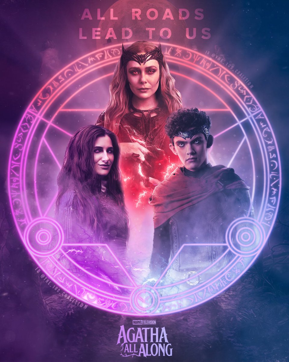 The100coalition's tweet photo. All roads lead to us 💜

#AgathaAllAlong #AgathaHarkness #wandavision #marvel #Wandamaximoff #ScarletWitch #billymaximoff #wiccan #witchesroad #photoshop #digitalart #KathrynHahn #joelocke #ElizabethOlsen https://t.co/QhH7nwIK7A