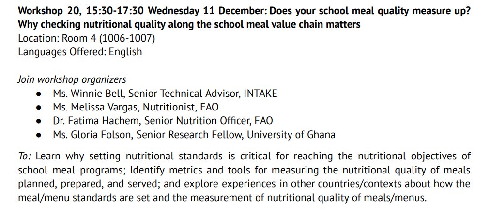 Attending the GCNF Forum in Osaka? Please join <a href="/IntakeCDA/">Intake - Center for Dietary Assessment</a>, FAO, IFPRI &amp; U of Ghana on 11 Dec for a workshop on measuring the nutritional quality of school meals. For info on the GDQS-Meal and Menu metrics: bit.ly/3D1AS8c  To learn more, write to us at GDQS@fhi360.org