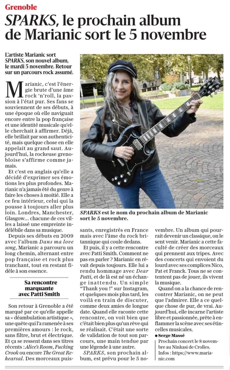 Marianic2014's tweet photo. Merci au Dauphiné Libéré, pour ce très bel article ! https://t.co/ClfBA9ixMe