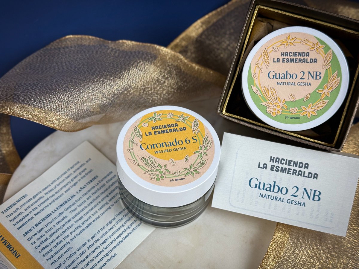 Elevate your #coffee experience with our Hacienda La Esmeralda Gesha Bundle! This special offering features two exquisite Gesha coffees—one washed and one natural—packaged together for a delightful at-home tasting experience.

🎁Shop today at ptscoffee.com/collections/co….