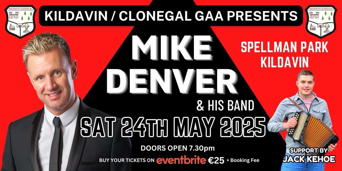 ‼️‼️Massive news folks.  Our annual dance is back once again in 2025. Mike Denver is the headline and support is Jack Kehoe .  ‼️doesn’t get any bigger than this ‼️
Tickets available now on Eventbrite. 
Perfect Christmas gift for anyone. 
Guaranteed tickets will sell fast