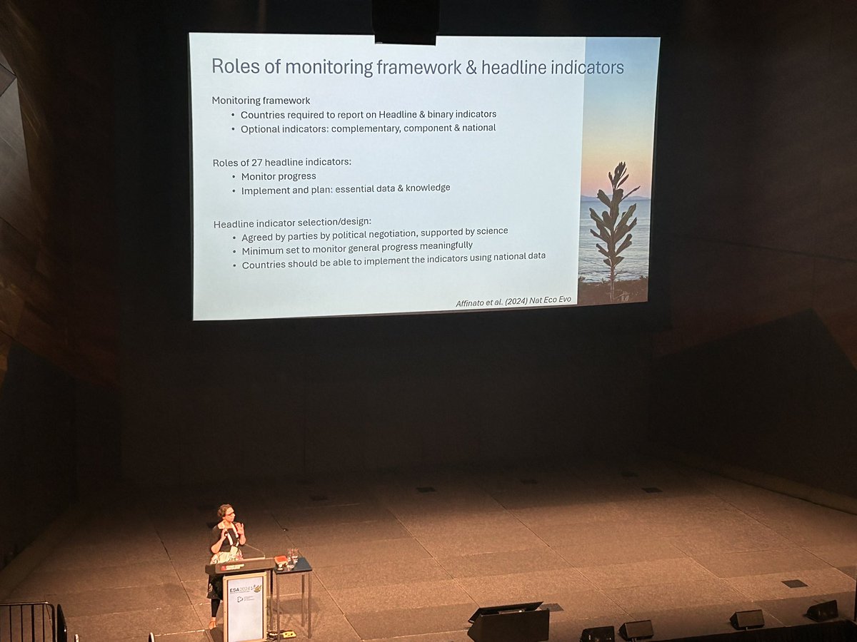 Fantastic Day 1 at #ESAus2024, including science to fill decision making knowledge gaps; humans as part of, not separate from, ecosystems; and Green Status, going beyond halting decline to fostering recovery.
Photo: amazing plenary by Prof Emily Nicholson, Uni of Melbourne.