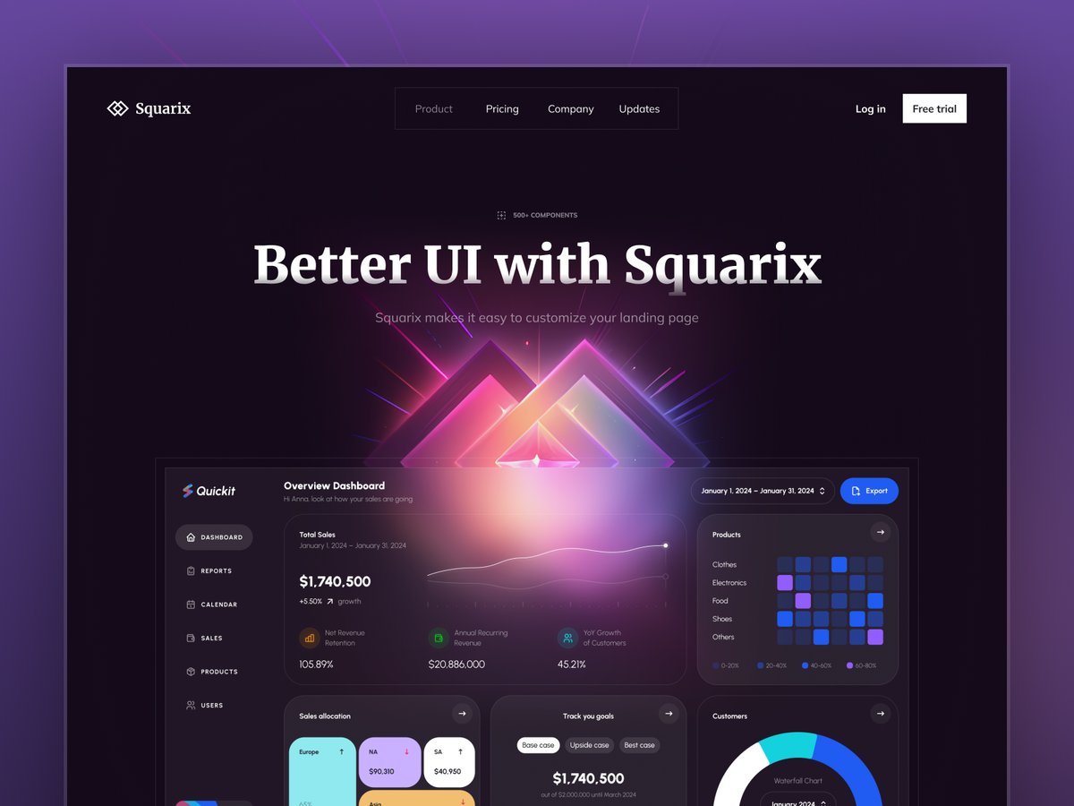 Upwave_UI's tweet photo. From now until Dec 16, we will share a daily promo code offering a 100% discount. 

https://t.co/Mt2Uq8d6OK

Use it to grab the Squarix – Web kit for landings, featuring 10 pages and over 95 components!

TWITTER834817SQUARIX

#uikit #squarix #ui #blackfriday #figma #sketch https://t.co/jOb2d4Hgg4