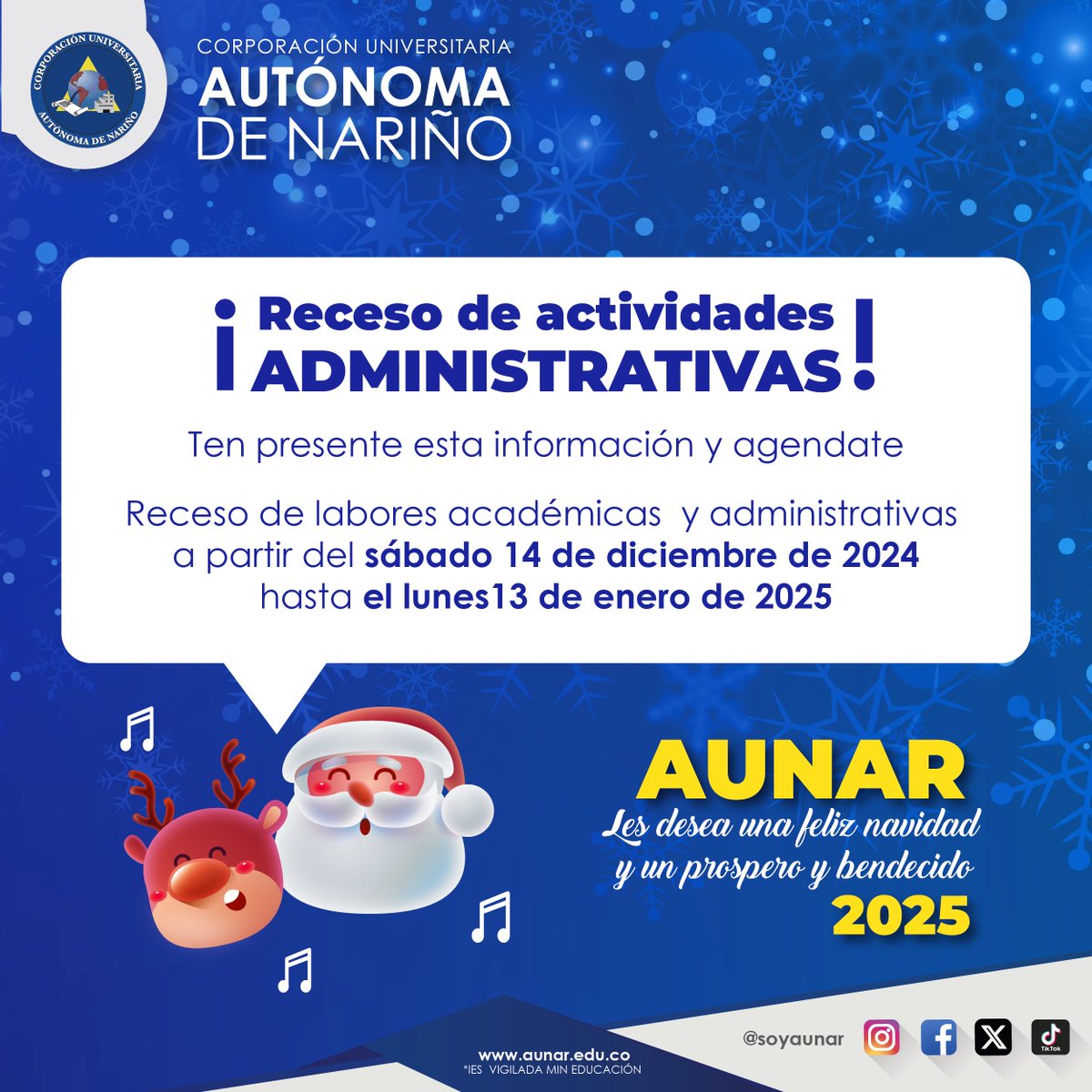 📷 ¡Cumple tus sueños de ser profesional en AUNAR!
📷 Inscríbete ya hasta el 15 de diciembre de 2024 y aprovecha nuestros increíbles incentivos:
📷 Inscripción gratis
📷 Bono educativo de $300,000 en nuestros programas profesionales
#soyaunar #EducacionDeCalidad #Beneficios