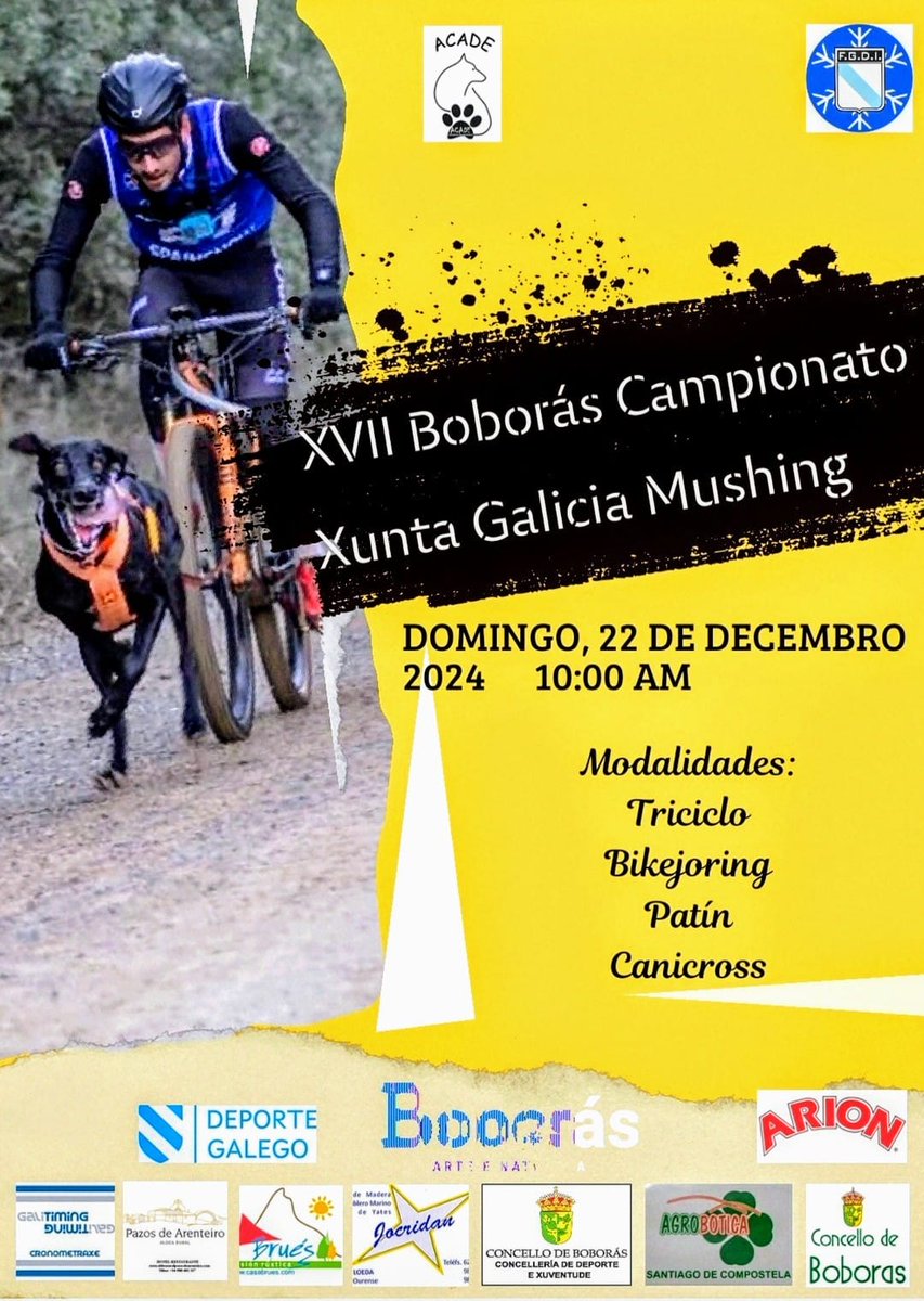 CAMPEONATO🐕‍🦺 <a href="/Xunta/">Xunta de Galicia</a>  DE MUSHING TIERRA 🏆 el 22 de Diciembre en <a href="/ConcelloBoboras/">Concello de Boborás</a> , organizado por <a href="/patrybelga/">acade</a>  y <a href="/FGDInvierno/">FGDI</a> 
fgdi.es/web/campionato…
Inscripciones abiertas!!!!