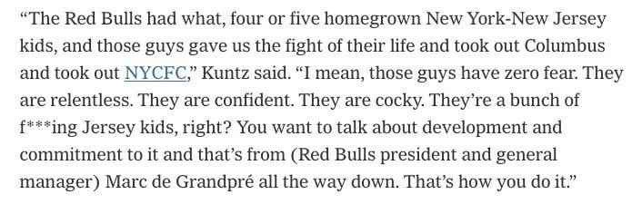 Not our team getting props. 
#RBNY