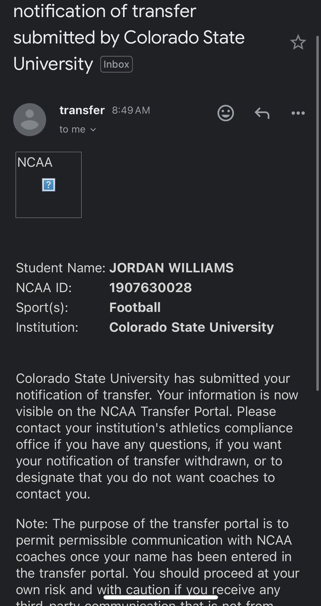 Officially in the Transfer Portal