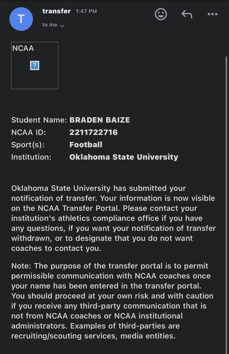 Officially in the transfer portal with three years of eligibility left
Contact for film