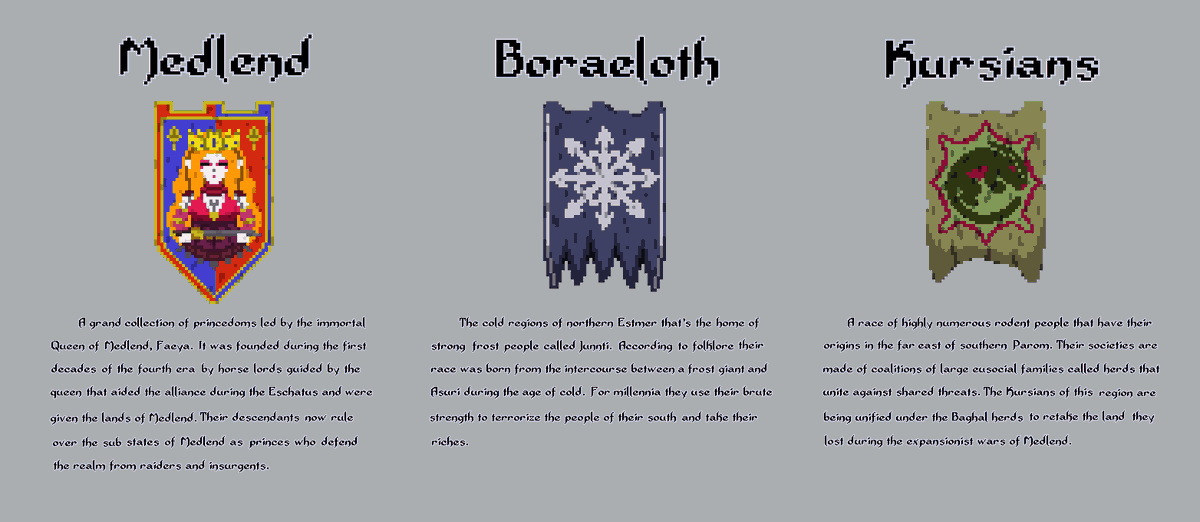 Everwar_game's tweet photo. starting factions
#pixelart #ドット絵 #indiedev #Worldbuilding https://t.co/XhIpsXRqWo