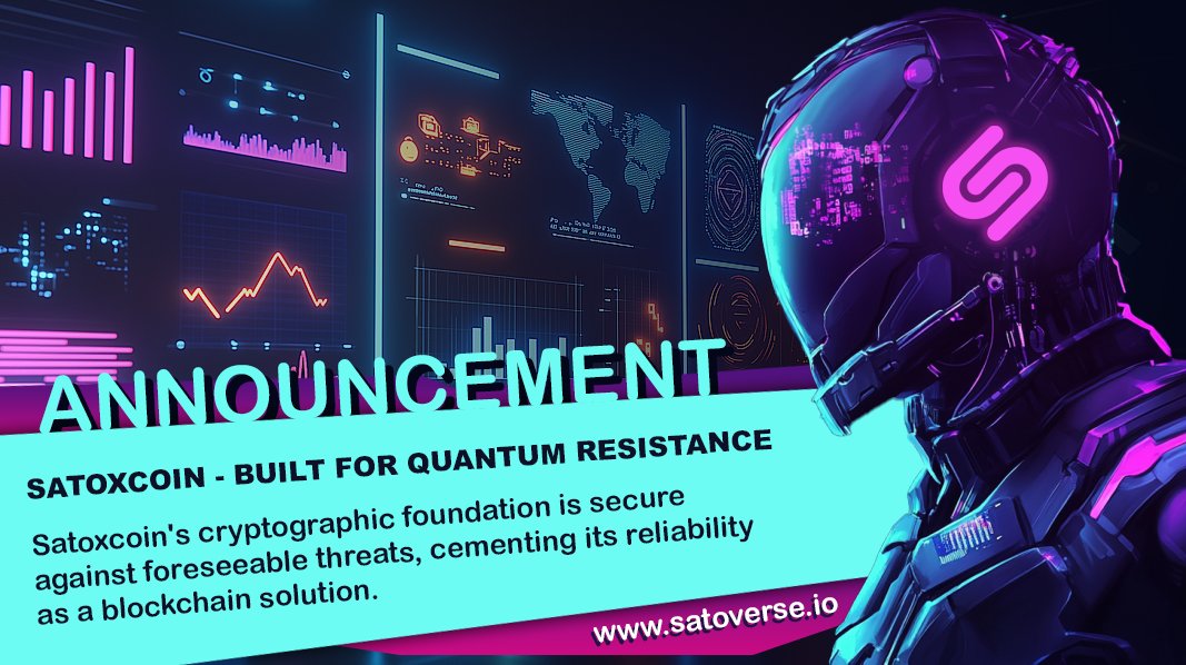 Satoverse_io's tweet photo. 🚀 Satoxcoin Quantum Resistance Test 🔐

The test evaluated Satoxcoin's cryptographic keys for resistance against both classical and quantum attacks, focusing on preventing private key derivation from public keys.

🔍 Methodology:

Key Generation: Private-public keys created with SECP256k1 elliptic curve.

💡 Quantum-Inspired Key Recovery: Simulated brute force using quantum-inspired techniques, including concepts from Grover's algorithm.

⚙️ Parallel Processing: Seven workers conducted 842 billion key recovery attempts.

📊 Results:

🔒 No private key was derived, affirming the robustness of Satoxcoin's cryptography.

Total keys tested: 842,642,691,484.

💡 Insights:
Satoxcoin demonstrated strong resistance to quantum-inspired attacks, ensuring future-proof security.

🏁 Conclusion:
Satoxcoin's cryptographic foundation is secure against foreseeable threats, cementing its reliability as a blockchain solution. 🔒🌐

#Satoxcoin $satox #QuantumResistance #BlockchainSecurity #CryptoInnovation #QuantumProof #CryptoFuture #BlockchainTechnology #QuantumComputing #Cryptography #QuantumSafe #FutureProofSecurity #Altcoin #CryptoNews