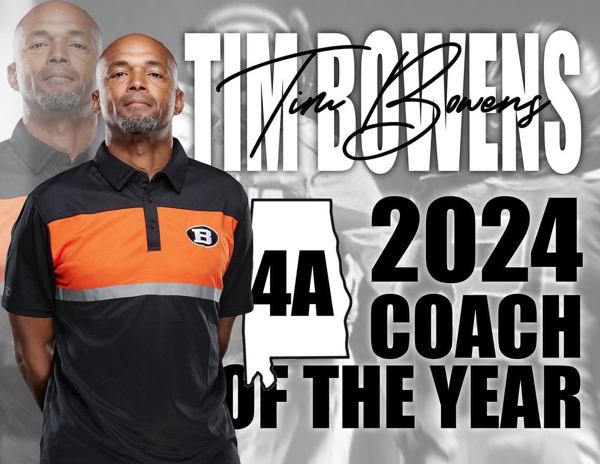 Congrats to Coach Tim Bowens for being selected 4A Coach of the Year
