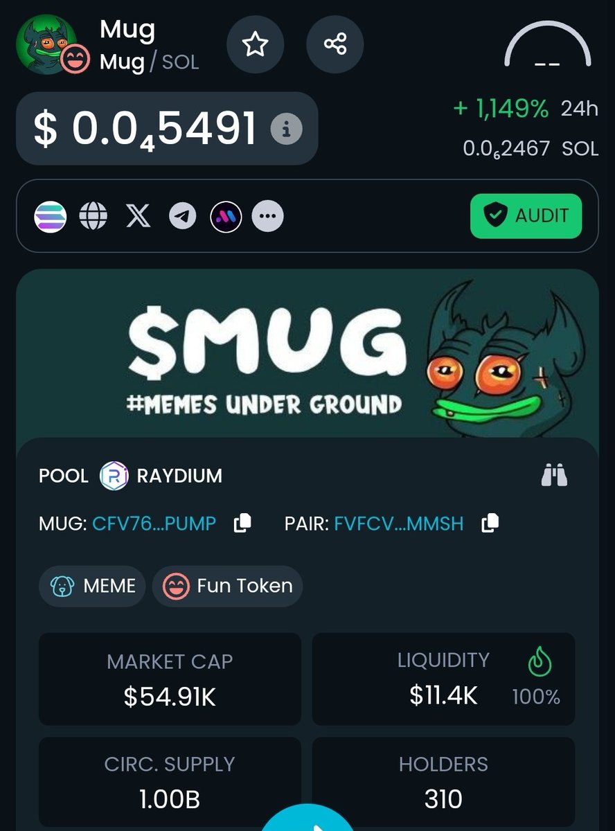 BullBearSignalz's tweet photo. $Mug 🔥 Hits 1000% Up 🔥  Join the Revolution! 🔥

🚀 Rapid growth, strong vision, and early opportunity, #Mug is your chance to invest before the next big wave!

Don’t miss out. Act now! 🚀 

#Solana  #CryptoSucces 

Ca: Cfv76Jf8q3cZUcBMf8wGheFg8omwq1JGVReAhx3Kpump https://t.co/TBtoAVgUYX