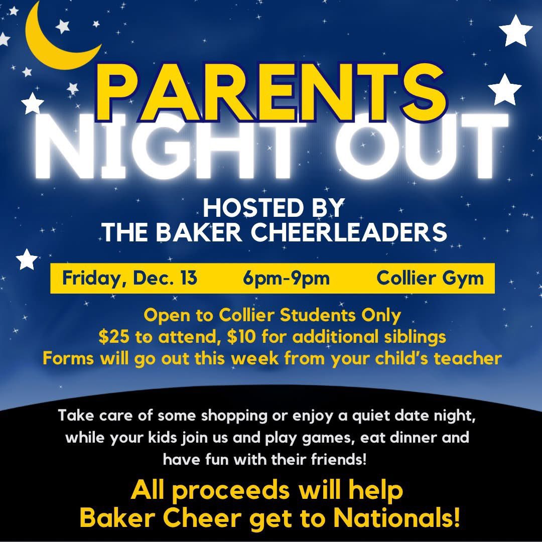 Proud to support our Baker High School cheerleaders as they host this event in our Collier Gym.