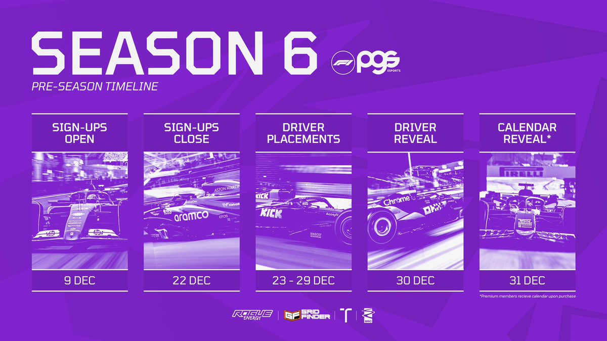 pgs_f1_esports's tweet photo. SIGNUPS NOW OPEN!! ✍️

You ever thought about testing your skills in a PROFESSIONAL and COMPETITIVE league then look no further.

With 4 DIFFERENT race formats what is there not to enjoy. Can’t wait to see YOU out there.

Signup below ⬇️ 

https://t.co/qhpblAxA7b https://t.co/5KA9Z6kiH0