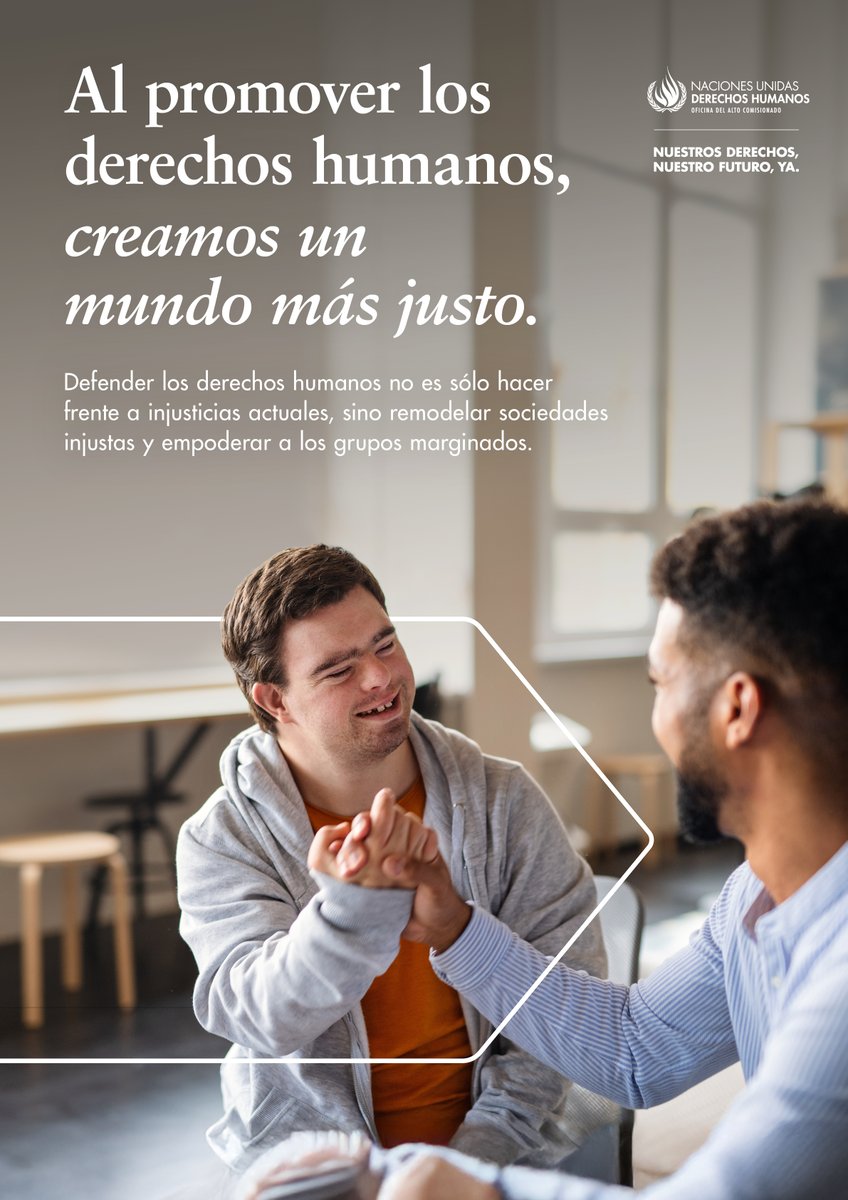 ¡Nuestros derechos, nuestro futuro, ya! 

Es lo que pedimos para este 10 de diciembre, Día de los Derechos Humanos🙌

Aprende más sobre cómo los #DerechosHumanos nos ayudan a construir un futuro más digno e igualitario, aquí: ohchr.org/es/get-involve…

#DíaDeLosDerechosHumanos
