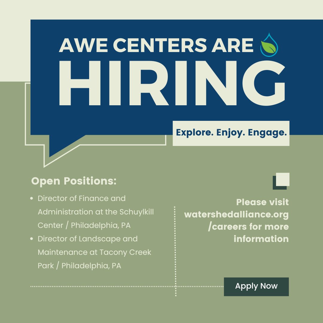 Are you looking for an exciting opportunity along the watershed? Check out these open positions!!!