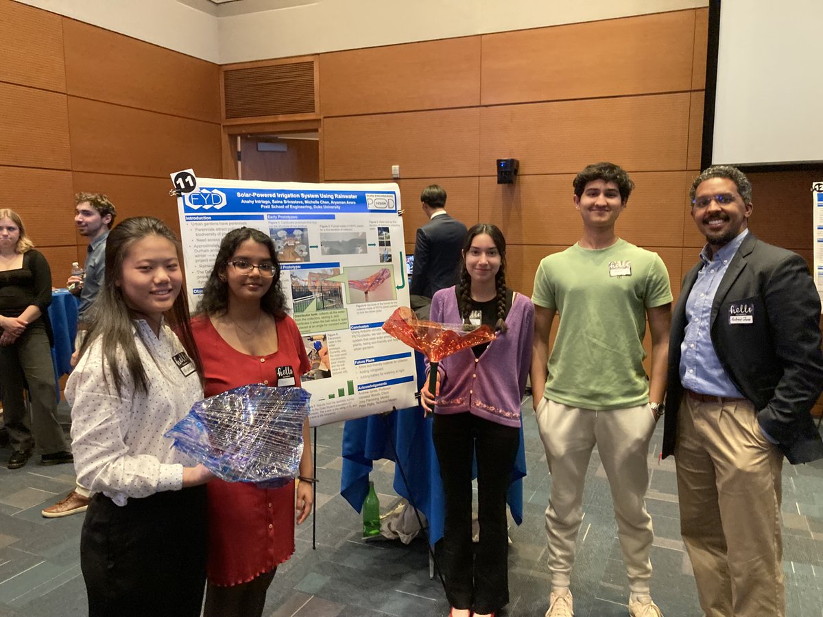 aandrewdjones's tweet photo. Another year, another great time with the freshmen of @DukeEngineering  design expo. One project you can see everyday as you walk past the @DukeU puppy kindergarten, another will be used by Madscience NC to teach 4th graders, another is potentially going be commercialized https://t.co/nd7YFULEC0