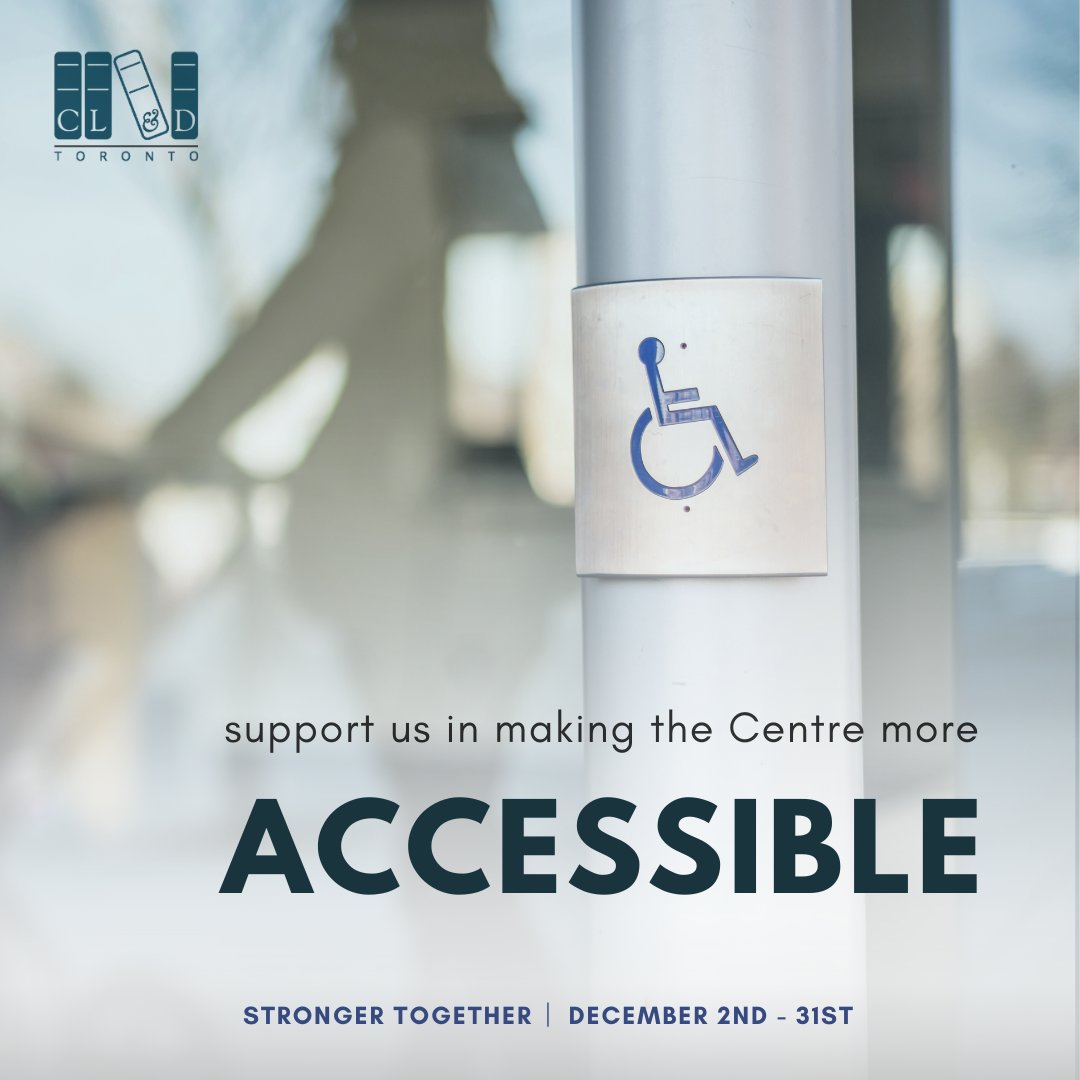 As service providers, we know it's our responsibility to provide ease of access to our space &amp; offerings. Today, we ask you to support us in making our Centre more accessible.

Please visit our campaign page to learn more: zurl.co/4DeE 

#strongercommunitiestogether