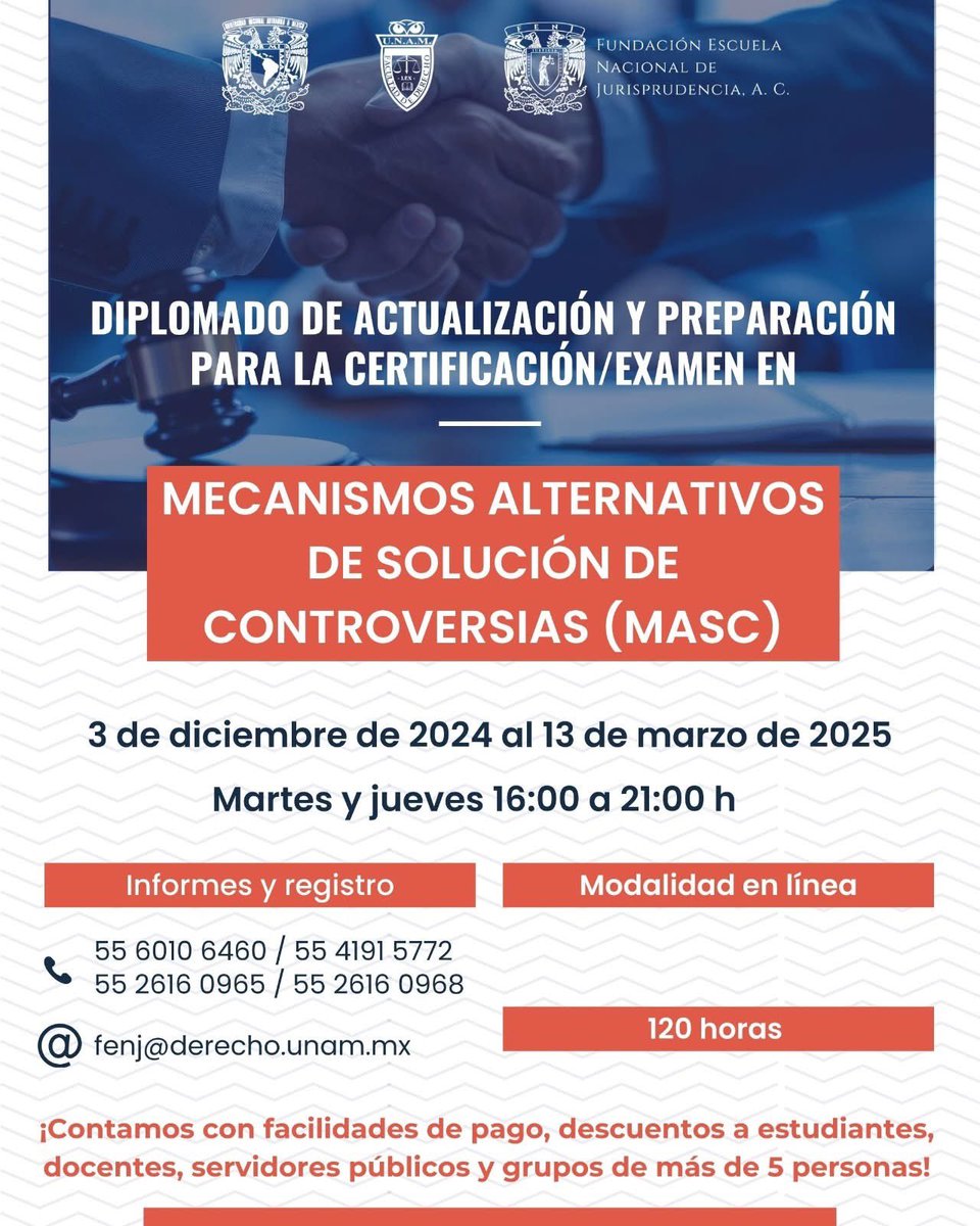 DerechoUNAMmx's tweet photo. 💡📚 Aún puedes inscribirte a los diplomados de actualización, son totalmente en línea y abiertos al publico en general, solicita mayor información o regístrate en 👉fenj@derecho.unam.mx. https://t.co/Zv9x2eGDzT