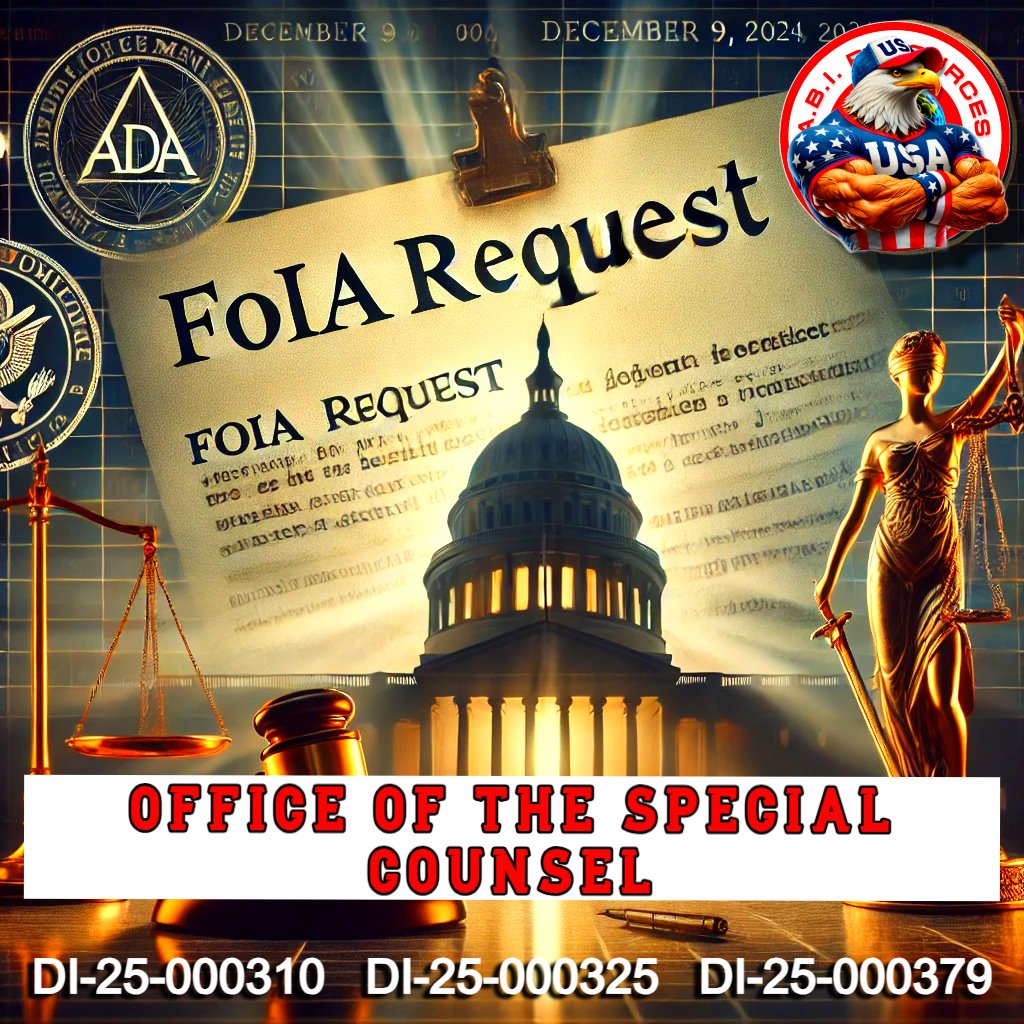ABIresources's tweet photo. Records on OSC Cases Related to Office of the Special Counsel.  DI-25-000310 DI-25-000325 DI-25-000379 https://t.co/9BWsaRIG1n via @muckrock @DOGE @CMSGov @FBI @CivilRights @HHSGov DB.42.131.Inf. @DavidMedeiros @ABIresources #Medicaid @DrOz @RobertKennedyJr @VivekGRamaswamy @elonmusk #FOIA #Whistleblower #DOGE OSC - #Office of the Special Counsel
#DOJ - Department of Justice
#HHS - Department of Health and Human Services
#CMS - Centers for Medicare & Medicaid Services
#OIG - Office of Inspector General
#OGIS - Office of Government Information Services
#DSS - Connecticut Department of Social Services
#FOIC - Connecticut Freedom of Information Commission
CT AG - Connecticut Attorney General's Office
#GAO - U.S. Government Accountability Office
#NWC - National Whistleblower Center
#POGO - Project on Government Oversight
House Oversight - House Oversight and Accountability Committee
#Senate Judiciary - Senate Judiciary Committee
Senate HELP - Senate Health, Education, Labor, and Pensions Committee