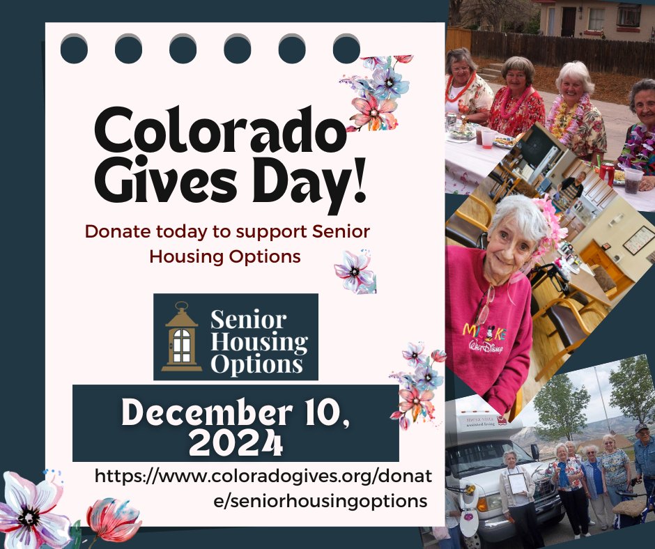 options_senior's tweet photo. Colorado Gives Day is just around the corner! Consider supporting Senior Housing Options as we provide affordable housing for over 300+ low income older adults throughout Colorado.
https://t.co/f4iUPzOTMq https://t.co/4iIUQAGUGu