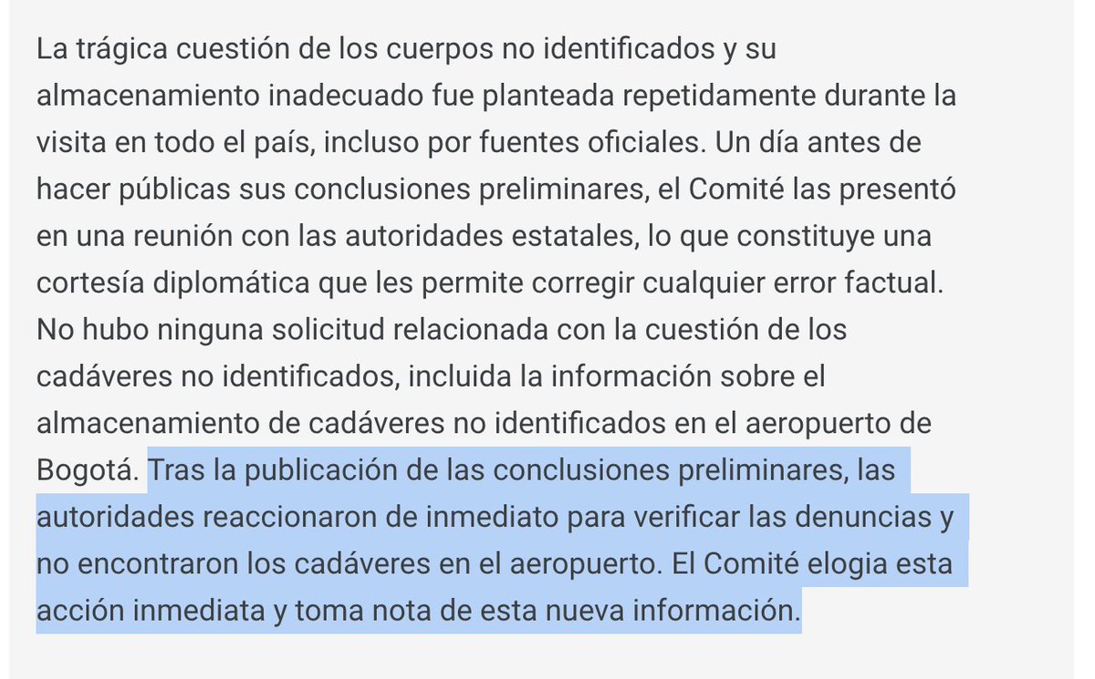 _Hagamos_Patria's tweet photo. La #respuesta de la #ONU es tan #incoherente como cuando uno observa lo que dicen vs lo que hacen.
Aca dicen ".... La delegación visitó cinco centros de detención y acompañó operativos en un crematorio y un #cementerio #repleto de #cuerpos #no #identificados y #restos #humanos. Sostuvo 61 reuniones con víctimas, colectivos de víctimas y organizaciones de la sociedad civil de Atlántico, Arauca, Caldas, Caquetá, Cauca, Cesar, El Chocó, La Guajira, Huila, Magdalena, Meta, Nariño, Norte de Santander, Putumayo, Tolima y Valle del Cauca.
Luego dicen que el gobierno "Rectifico" y fin del asunto
COMO ASI ? OBVIO: con presidete Zurdo y "Ex" GERR1LLER0, todo cambia.
Cuando Duque y mindefensa atacaban a la guerrilla - se les olvidaba que NO eran un organo de control, y despues de los hechos no rectificaban sus acusaciones.
@EliorCymbler @maomolina1 @biolucho2005 @BenedictoLozano @Colombianota01 @AdamSmithFree @brisa7766433br1 @DMmxxii @TruthOther @Colombi86542069 @NanaTorres27