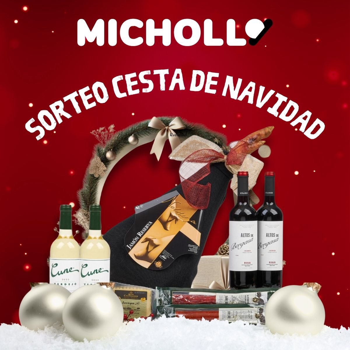 🎄SORTEAZO NAVIDEÑO🎄 Cesta valorada en 160€ con su jamón, sus ibéricos, sus vinos y todo lo que necesitas para gozar de un buen manjar estás fiestas.

➡️ Nos sigues.
➡️ RT y ❤️
➡️ Mencionas a un par de personas con el hashtag #NavidadMichollo 
 
Tenéis hasta el domingo 15D 🪅