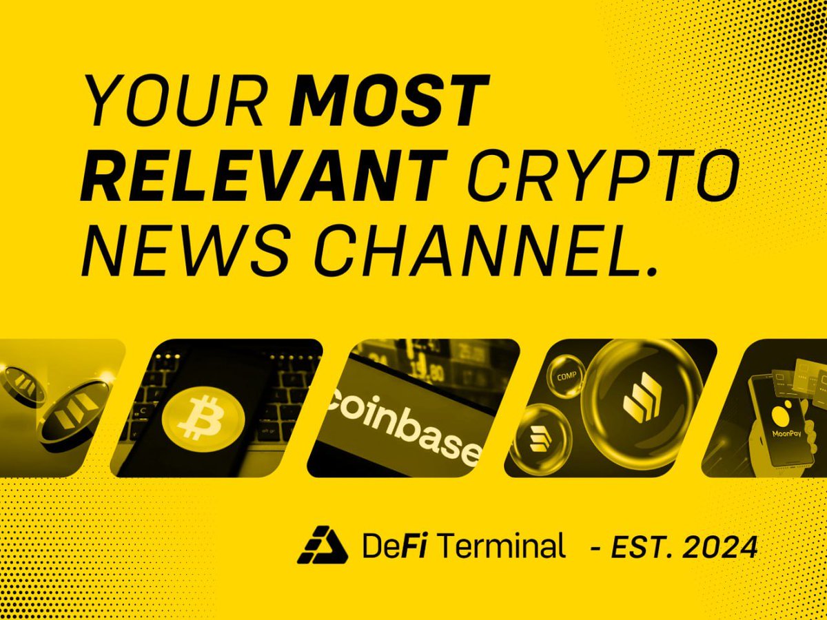 DeFiTerminal's tweet image. Welcome to DeFi Terminal&apos;s X! 👋

Your most relevant Crypto News channel

📢 Our News Telegram: t.me/DeFiTerminal