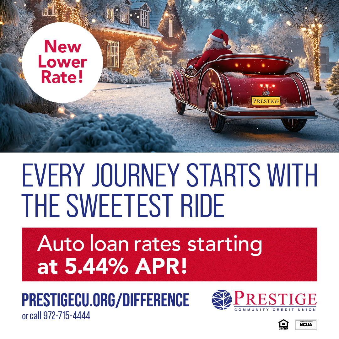 prestigecu's tweet image. Every journey starts with the sweetest ride. 🎅 🎄

Prestige CU is making it easier to hit the road in style this holiday season, with auto loan rates starting at 5.44% APR! 🚗✨

📲 Learn more: prestigecu.org/loans/#auto-lo…

#PrestigeCU #DriveIntoSavings #HolidayJourneys #FamilyFirst