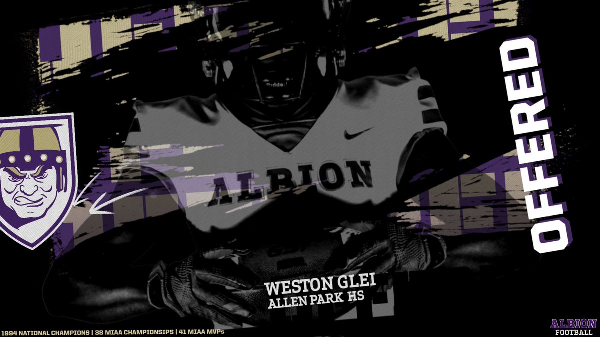 Weston Glei (@westonglei) on Twitter photo #AGTG After a great visit and talk with <a href="/RICO_WALLACE/">Coach Wallace</a> I am grateful to receive an offer from Albion College!! <a href="/AlbionFootball/">Albion Football</a> <a href="/Rundle_Albion/">Travis Rundle</a> <a href="/Mr_Danosky/">Tom Danosky</a> <a href="/apjagsfootball/">AP JAGS FOOTBALL</a> <a href="/CoachJohnsonAP/">Joe Johnson</a> #AGTG After a great visit and talk with <a href="/RICO_WALLACE/">Coach Wallace</a> I am grateful to receive an offer from Albion College!! <a href="/AlbionFootball/">Albion Football</a> <a href="/Rundle_Albion/">Travis Rundle</a> <a href="/Mr_Danosky/">Tom Danosky</a> <a href="/apjagsfootball/">AP JAGS FOOTBALL</a> <a href="/CoachJohnsonAP/">Joe Johnson</a>