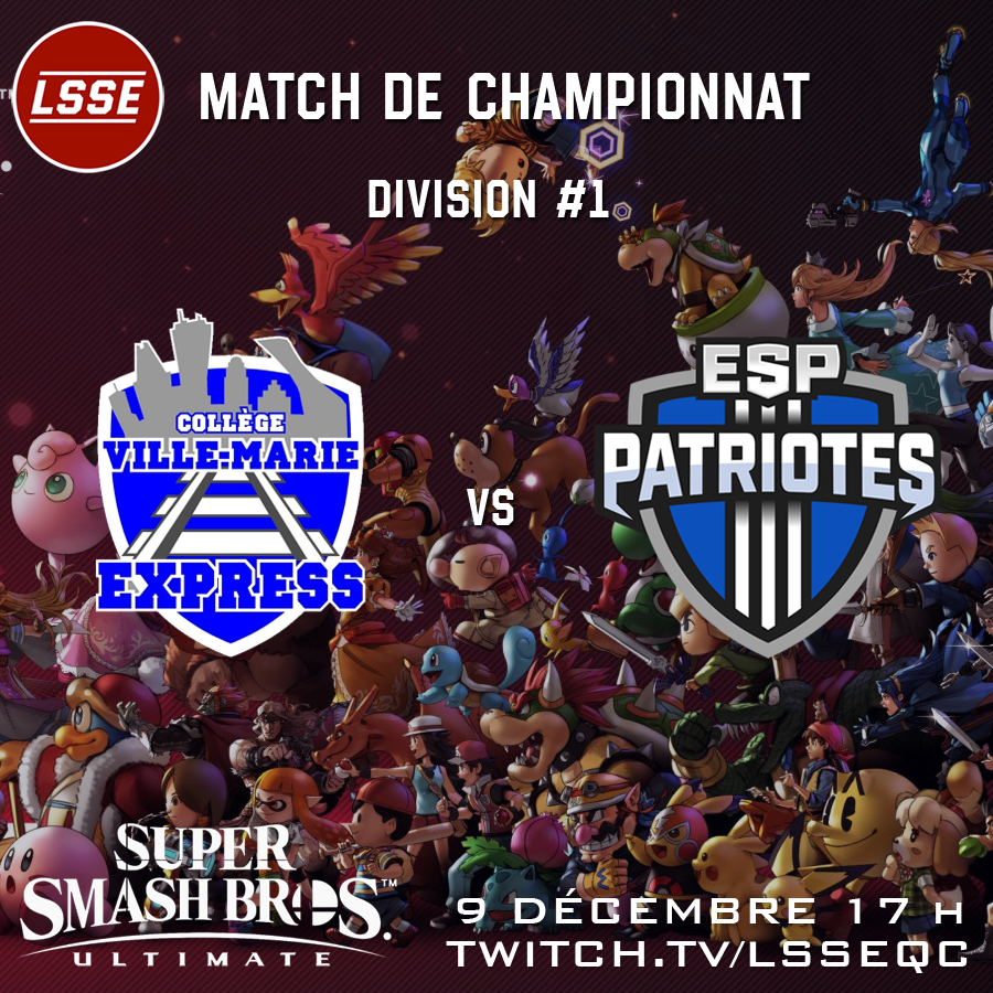 On vous diffuse les finales des 3 divisions de SSBU ce soir à 17h, une présentation de Smash Ultimate - Quebec City!