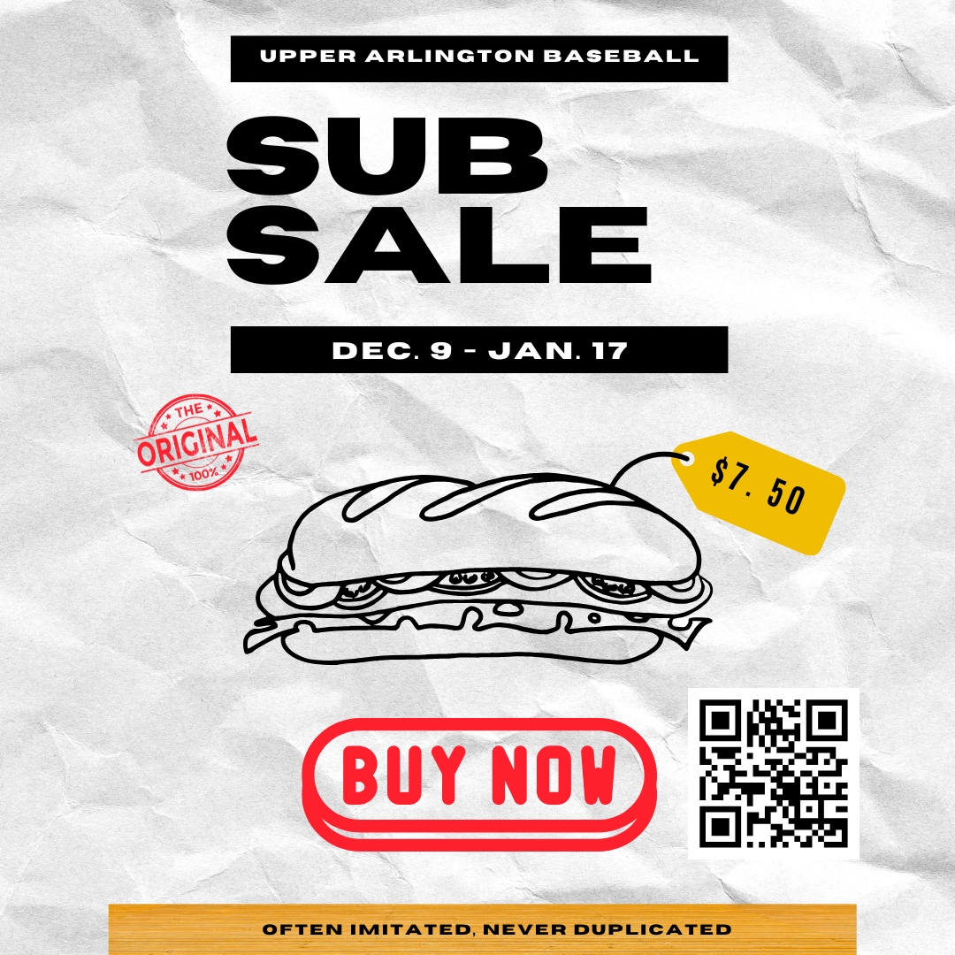 UABearsBaseball's tweet photo. Buy your baseball subs today!
Our annual sub sale is underway! Thank you for supporting one of the longest-running and most successful fundraisers associated with Upper Arlington High School Athletics.
https://t.co/4UQBHht1vr
#FEA | #SubSale ⚾️🥖 https://t.co/7APqJeBZlw