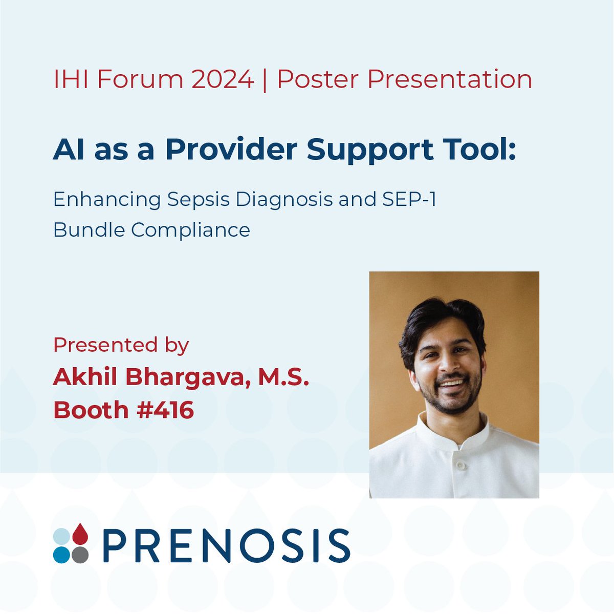Curious about how #AI is transforming sepsis diagnosis and driving SEP-1 bundle compliance?

Join Akhil Bhargava at Booth #416 during the #IHIForum 2024 to learn how cutting-edge tools like the Sepsis ImmunoScore™ are enhancing provider support and improving outcomes.