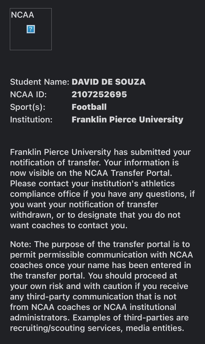 OFFICIALLY IN THE TRANSFER PORTAL!!
5’11 195lbs Safety⭐️