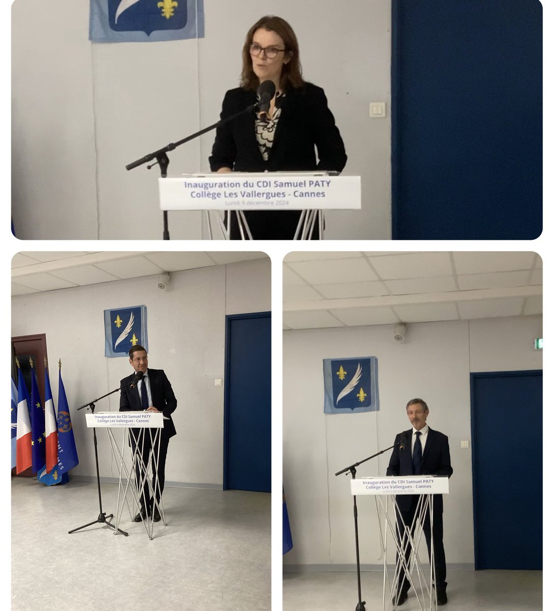 CdiVallergues's tweet photo. Journée le la laïcité. Le CDI devient CDI #SamuelPaty.👨🏾‍🎓👩🏼‍🎓👩🏾‍🎓👨🏼‍🎓et enseignants investis vidéo et lectures pièce @ EmilieFreche. Discours très émouvants incitants à défendre ce bien si précieux la Laïcité. 🙏🏼 @davidlisnard, @AlpesMaritimes 🙏🏼@NatachaChicot pour vos si justes paroles https://t.co/BoAfbZmGHD