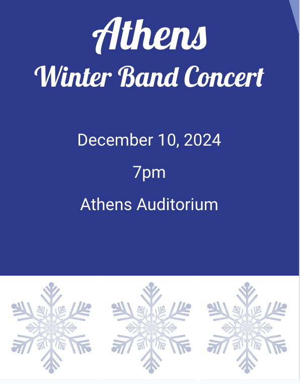 We look forward to seeing you tomorrow night for our band concert!
