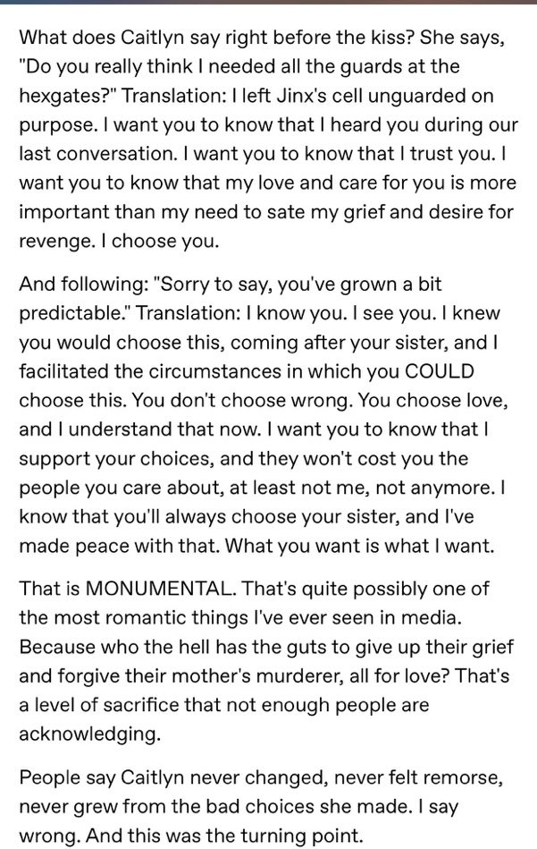 VisLoveS2's tweet photo. When Tumblr has better takes and understanding of characters than most other platforms I’ve seen…

This is SO true to understanding Cait’s character and her relationship with Vi. https://t.co/2jZj7Fixh3