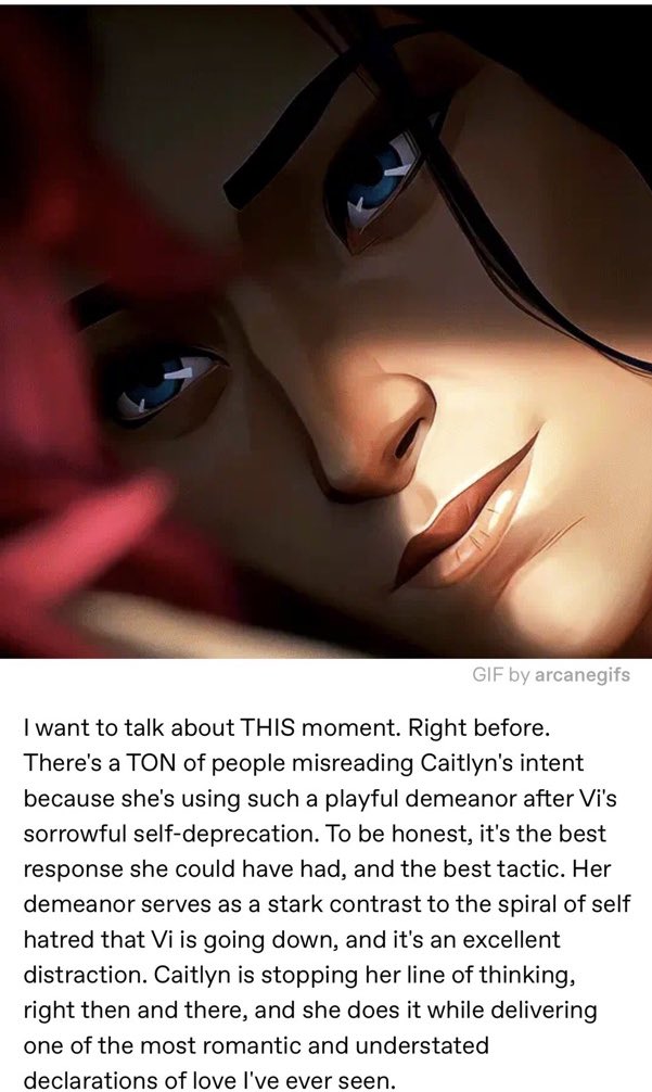 VisLoveS2's tweet photo. When Tumblr has better takes and understanding of characters than most other platforms I’ve seen…

This is SO true to understanding Cait’s character and her relationship with Vi. https://t.co/2jZj7Fixh3