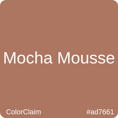 Color_Claim's tweet photo. Pantone Color Institute has announced its Color of the Year for 2025:

Mocha Mousse #ad7661

If you don't like this name, you can still name it your way:
https://t.co/8l6KwwdJq8 https://t.co/87C1ctskLZ