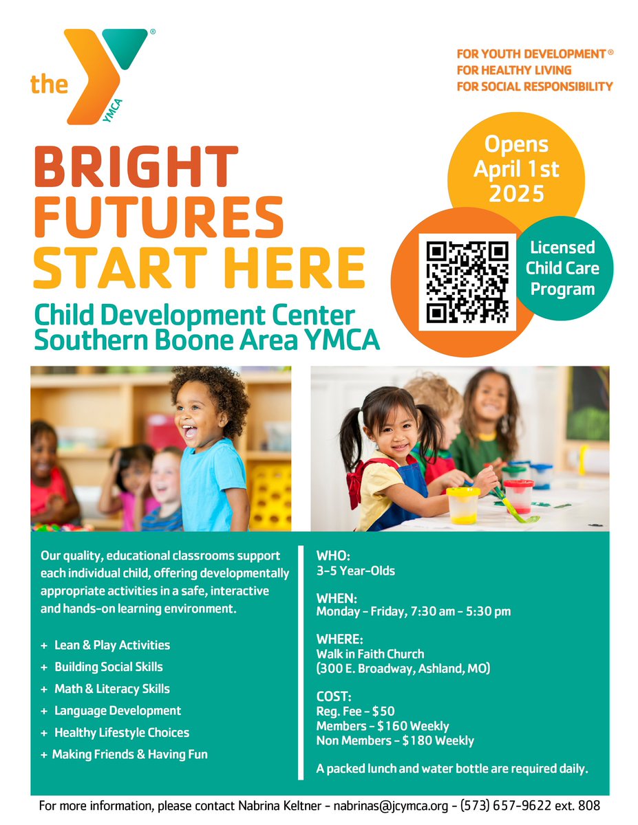 sb_ymca's tweet photo. 🚨 NEW PROGRAM ANNOUNCEMENT🚨
Starting in April 2025, we will open the YMCA Child Development Center for children between the ages of 3-5! To reserve your spot, email Nabrina at nabrinas@jcymca.org. More information will be announced in the future. https://t.co/gEvOEOA7ta
