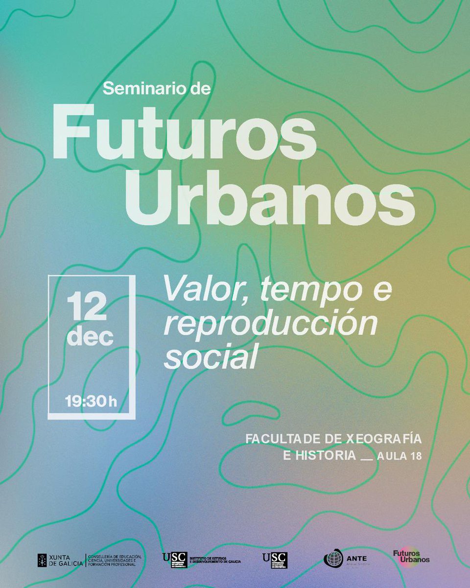 BraisEV's tweet photo. Sóbranos un C no cartaz, pero non vai sobrar tempo para conversar con @preyaraujo no Seminario de Futuros Urbanos.
Este xoves día 12 ás 19:30h na @facultadeXH da @UniversidadeUSC
Casa aberta! https://t.co/7w8eXLyXEq