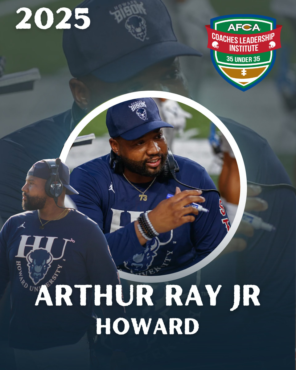 AFCA (@weareafca) on Twitter photo Congratulations to <a href="/HUBISONFOOTBALL/">HOWARD FOOTBALL</a> Offensive Line Coach <a href="/CoachLA73/">Arthur L.A. Ray</a> on being named to the 2025 AFCA 35 Under 35 Class! 🏈 Congratulations to <a href="/HUBISONFOOTBALL/">HOWARD FOOTBALL</a> Offensive Line Coach <a href="/CoachLA73/">Arthur L.A. Ray</a> on being named to the 2025 AFCA 35 Under 35 Class! 🏈