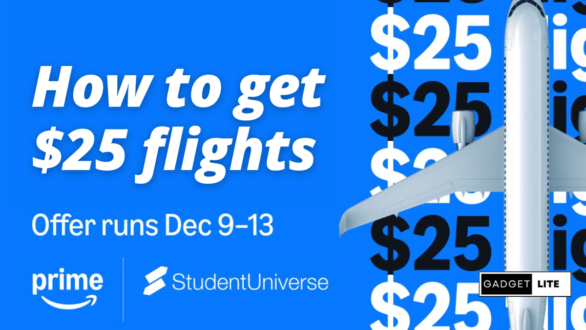 Gadget_Lite's tweet photo. How to Get Amazon Prime $25 Flight Ticket Deal #Amazon #studentuniverse #PATRIOT #Bitcoin #BitcoinPrice #iPhone16ProMax #iPhone16Pro #Apple #iOS1811 #iOS181 #Photos #AI #AmazonPrime #holiday #FLIGHT
Deal -> https://t.co/i3HG7apTj8 https://t.co/9Eh68ZVvQq