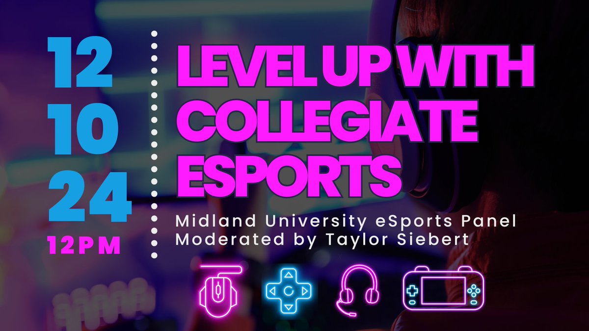 Don't forget to RSVP for our Level Up with Collegiate eSports Panel with <a href="/MidlandU/">Midland University</a> tomorrow! 🕹️🎮

🗓️ Tuesday, Dec. 10th
⏰ 12pm
📍 FRE Community
🎙️ Moderated by <a href="/taylorsiebert/">Taylor Siebert</a> 
🔗 futurereadyeducators.com/c/community-ev…