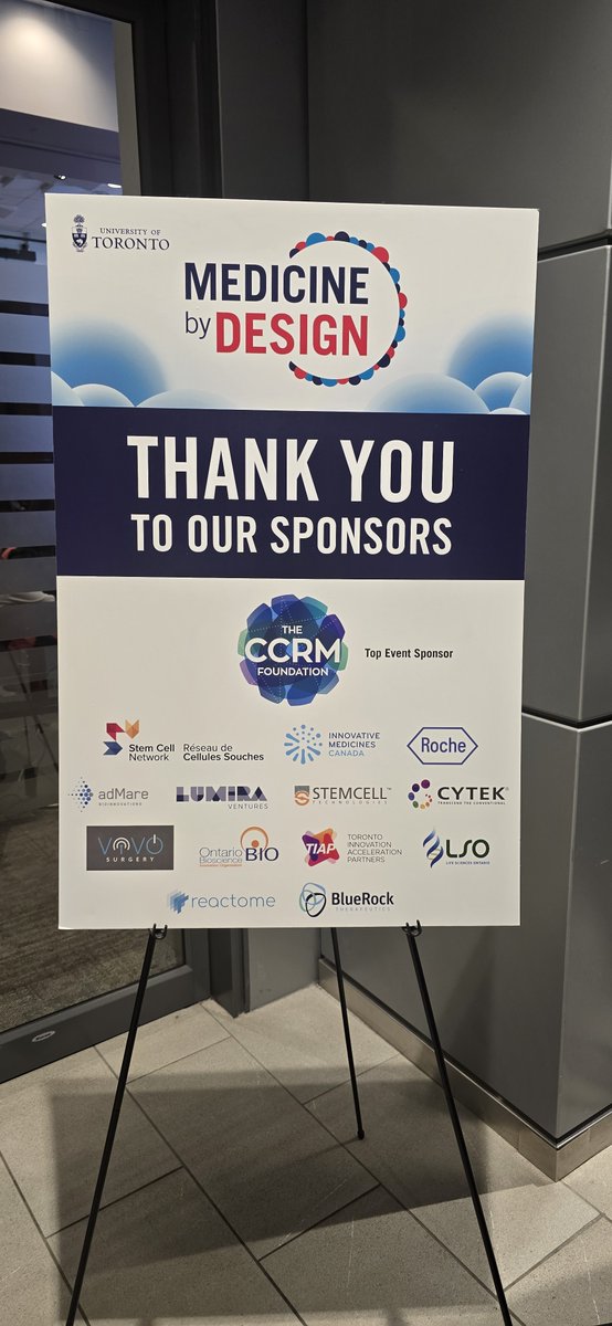 OBIOscience's tweet image. 🙌🏽We are spending the day at the #MedicinebyDesign Symposium in Toronto. Very pleased to support this event as a sponsor and we hope the delegates enjoyed the desserts on the #OBIO table! @MbD_UofT
📸 @bibaswanghoshal Parnian Tajbakhsh
#MbDsymposium #lifesciences #regenmed