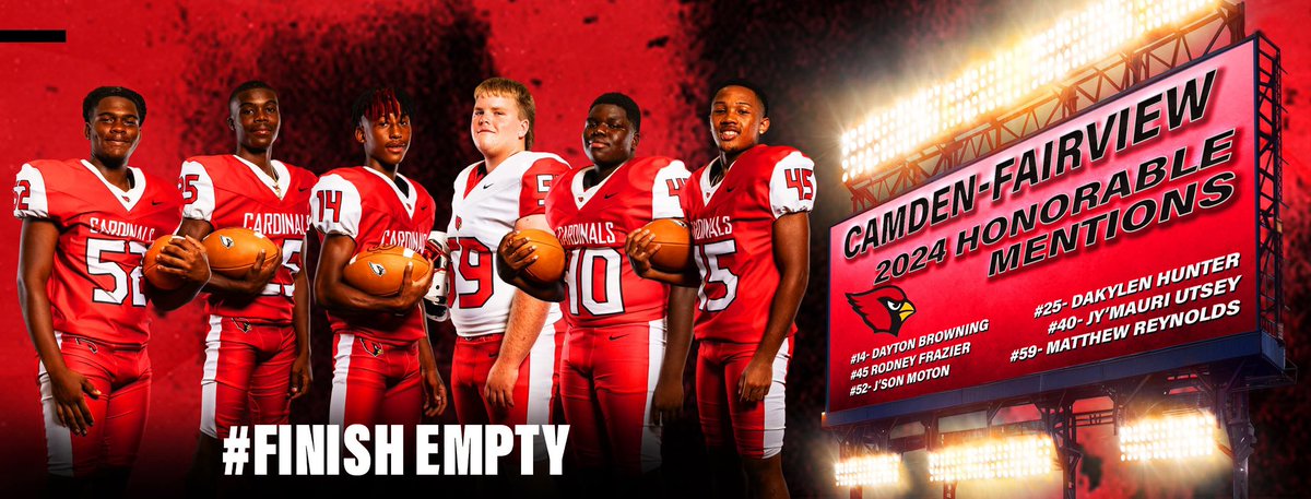 Congrats to these young men on receiving 5A-South All Conference Honorable Mention honors for the 2024 season! #FinishEmpty #ItHappensHere
